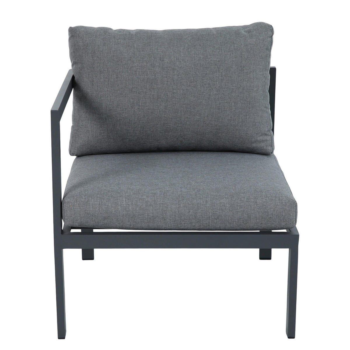 MODULARES LOUNGESET - 5-teilig - Stahl / Olefin - Grau - Grau, Kunststoff/Textil - home24