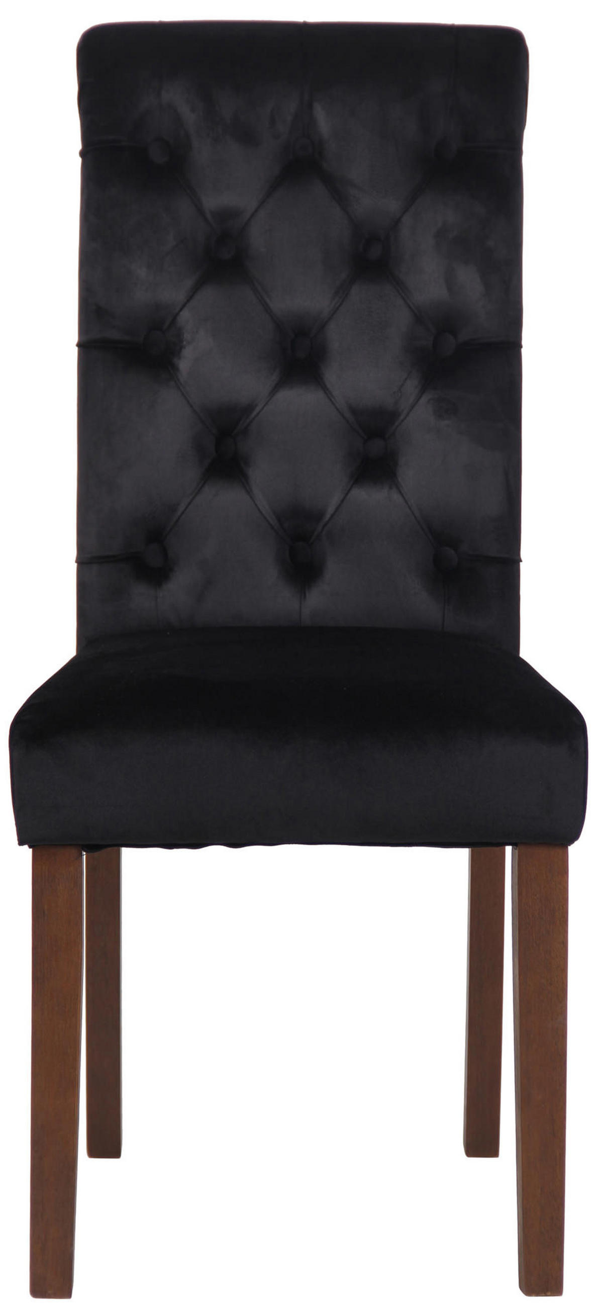 ESSZIMMERSTUHL Lisbon Samt, Gestell Kautschukholz Braun Schwarz - Schwarz/Braun, Holz/Textil (45/98/63cm) - TPFLiving