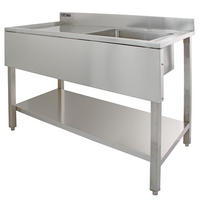 GASTROSPÜLE Edelstahl Abtropffläche links & Geschirrbrause - Alufarben, Metall (120/1/60cm) - Monstershop