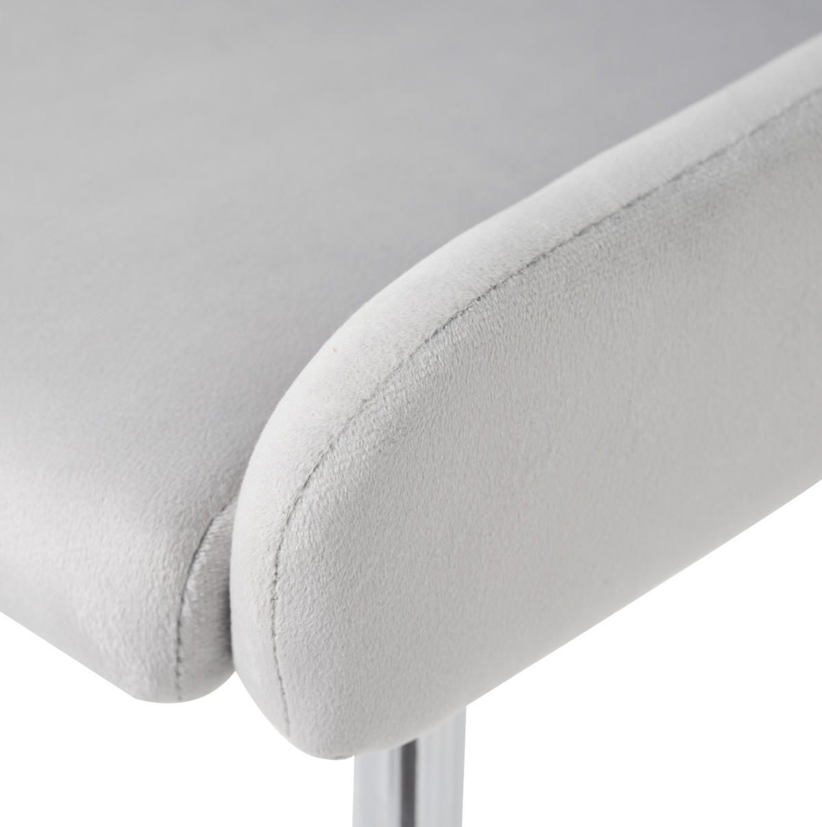 ESSZIMMERSTUHL mit Metallbeinen 4er-Set Samt Grau - Grau, Metall (47/85/58.1cm) - Meubliv
