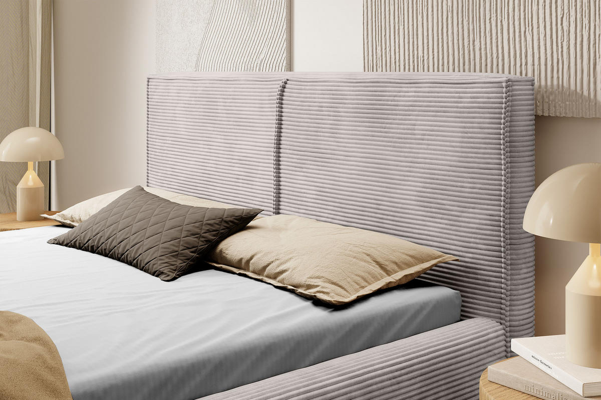 POLSTERBETT Farese Dunkelbeige Cordbezug 140 cm - Beige, Textil (140/200cm) - Selsey