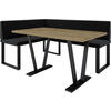 ECKBANKGRUPPE Alina - INARI-Stoff - 128 x 168 cm - Links - Schwarz - Schwarz, Textil/Metall (168/87/128cm) - AN-Moebel 4u
