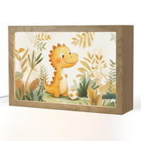 NACHTTISCHLAMPE Dino - Fußball - Orange 30x20 cm - Beige, Holzwerkstoff (8/30/20cm)
