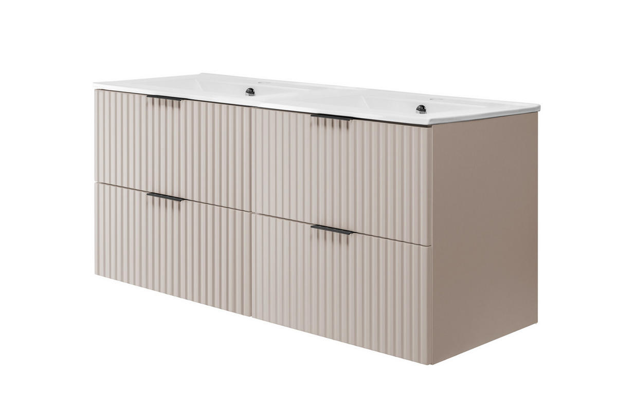 WASCHBECKUNTERSCHRANK FLOW + Waschbecken Eiche Craft 120/57/46 cm - Eichefarben, Holzwerkstoff (120/57/46cm) - Rodan