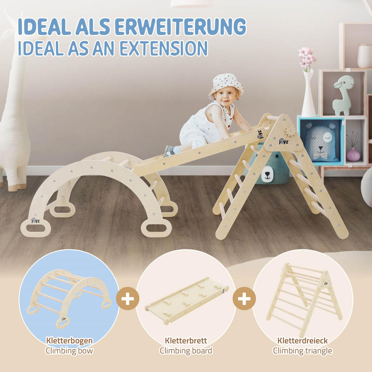 KLETTERBOGEN Natur - Braun, Holz (52/45.5/89cm) - Joyz