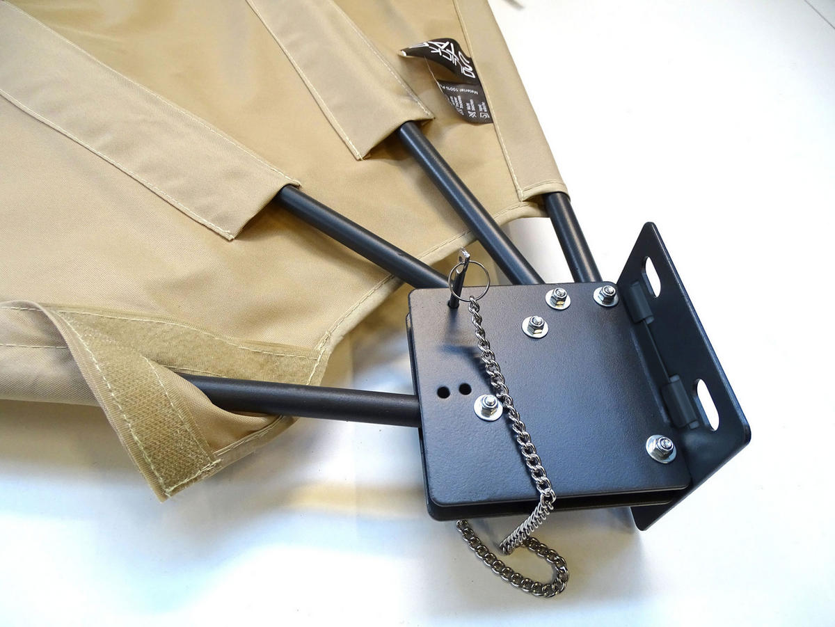 SICHTSCHUTZFÄCHER 115x115 cm Beige mit Easy Mount Wandplatte - Beige, Metall (2/115cm) - QUICK STAR