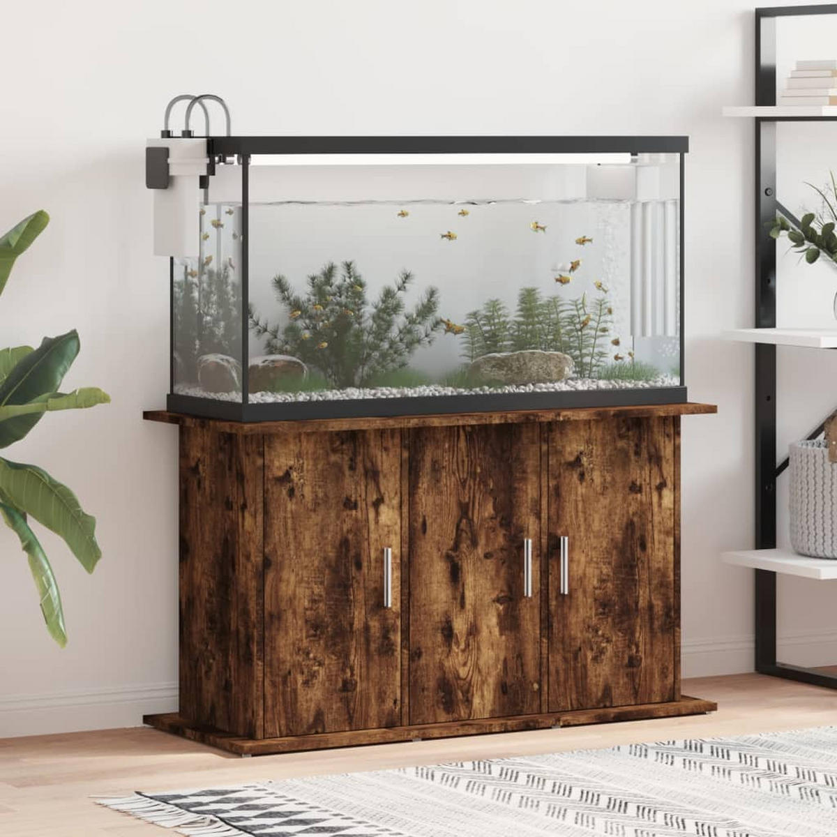 AQUARIUMSTÄNDER Räuchereiche 101/41/58 Cm Holzwerkstoff - Dunkelbraun, Holzwerkstoff (41/58/101cm) - vidaXL