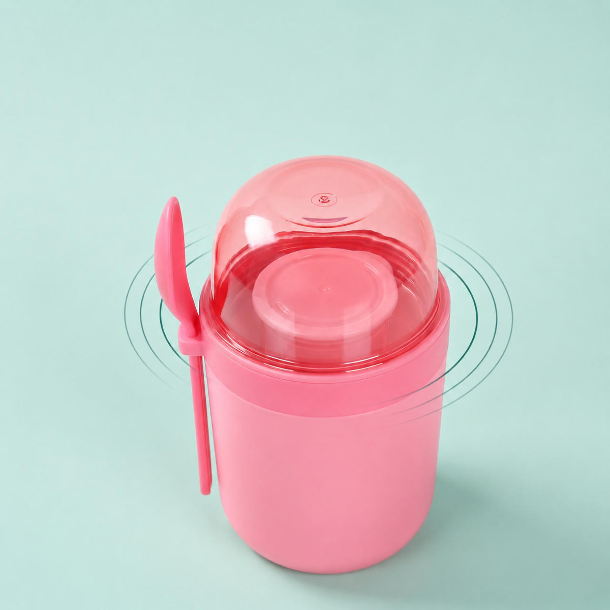 MÜSLIBECHER Pink 4er-Set auslaufsicher - Pink, Kunststoff - Relaxdays