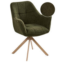 ESSZIMMERSTUHL drehbar Bouclé Grün Hayden - Braun/Grün, Textil (64/85/69cm) - Beliani