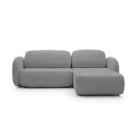 ECKSOFA OLIO L-Form Schlaffunktion mit Bettkasten, lose Rückenkissen, freistehend, RECHTS 248x174 cm Dark grey - Dunkelgrau, Holz/Textil (248/174cm) - DomoHome