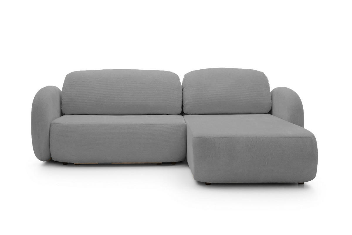 ECKSOFA OLIO L-Form Schlaffunktion mit Bettkasten, lose Rückenkissen, freistehend, RECHTS 248x174 cm Dark grey - Dunkelgrau, Holz/Textil (248/174cm) - DomoHome