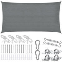 SONNENSEGEL Sunny,umfangreiches Montagematerial,grau - Grau, Kunststoff (400/200cm) - tectake