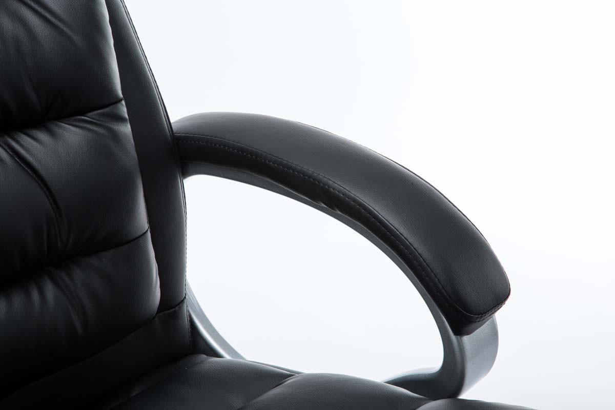 BÜROSTUHL SOUK - 116x68x77, Schwarz | Kunstleder - Schwarz, Leder/Metall (68/116/77cm) - DELUKE