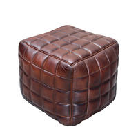 HOCKER RIDER Echtleder Braun 40 cm - Braun, Leder (40/40/40cm) - riess-ambiente
