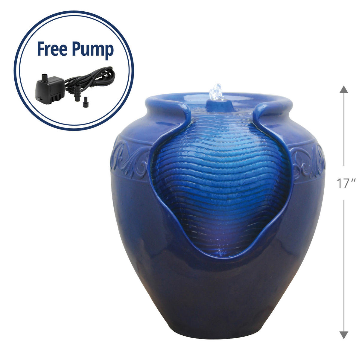 GARTENBRUNNEN Blau - Blau, Kunststoff (43/39/43cm) - Teamson Home