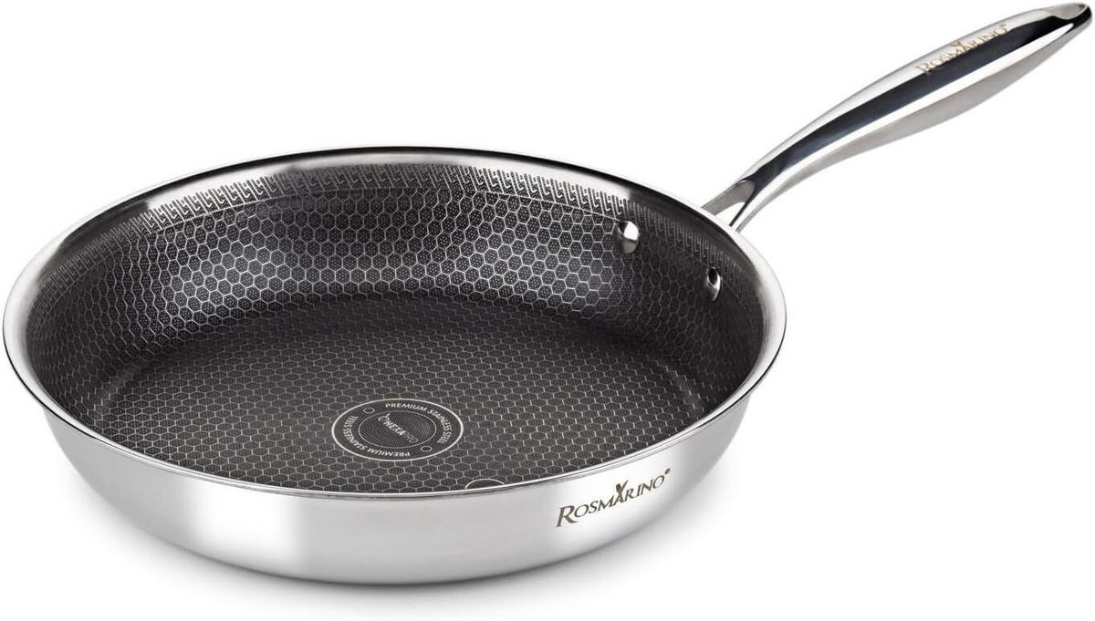 BRATPFANNE HEXAPRO Edelstahl Silber - Silberfarben, Metall (28cm) - Rosmarino