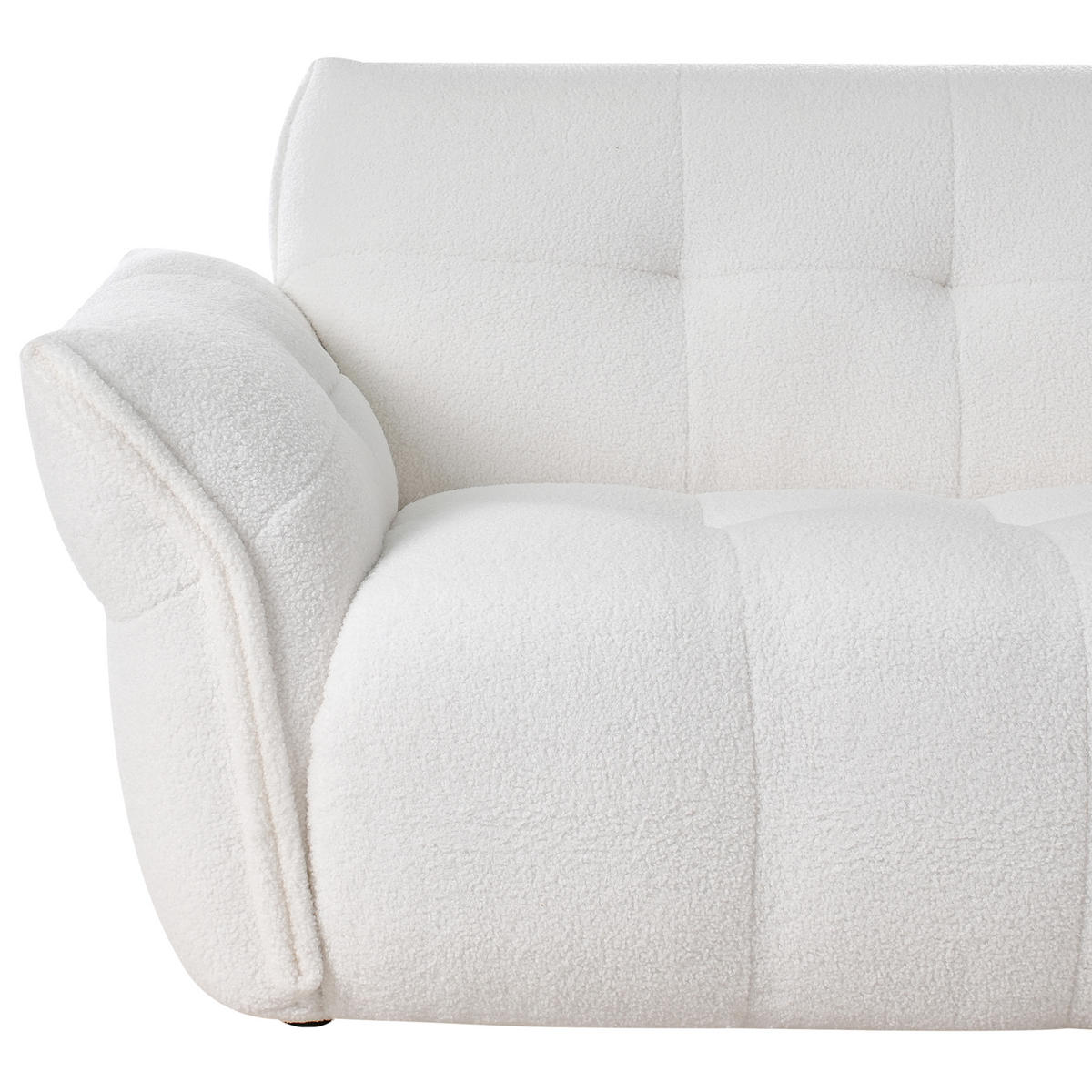 POHOVKA 2-místná Bouclé Bílá Halba - bílá, textil (174/80/85cm) - Beliani