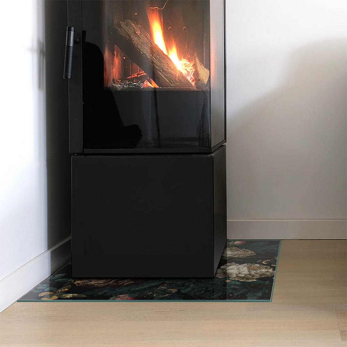 GLASPLATTE für Kamin 50 × 50 cm Grün - Grün, Glas (50/50/0.4cm) - ArtPrintCave