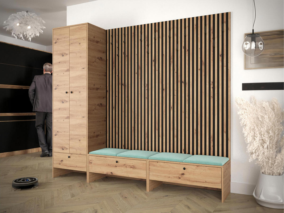 GARDEROBE Balma VI - Hellgrün, Holzwerkstoff (230/206/44cm) - MIRJAN24