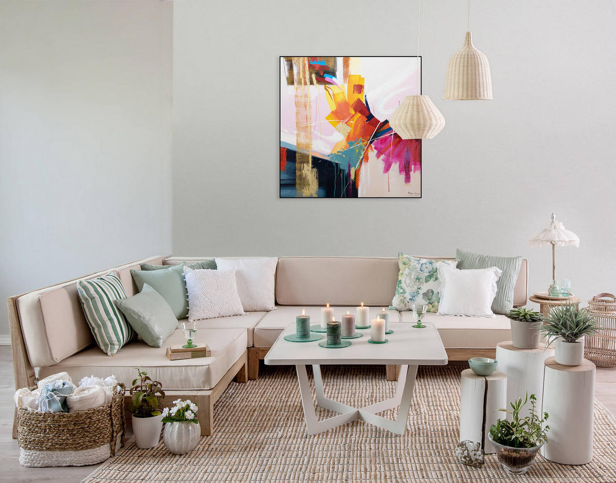 ÖLGEMÄLDE 80/80 cm - Multicolor, Holz/Textil (80/80cm) - KUNSTLOFT