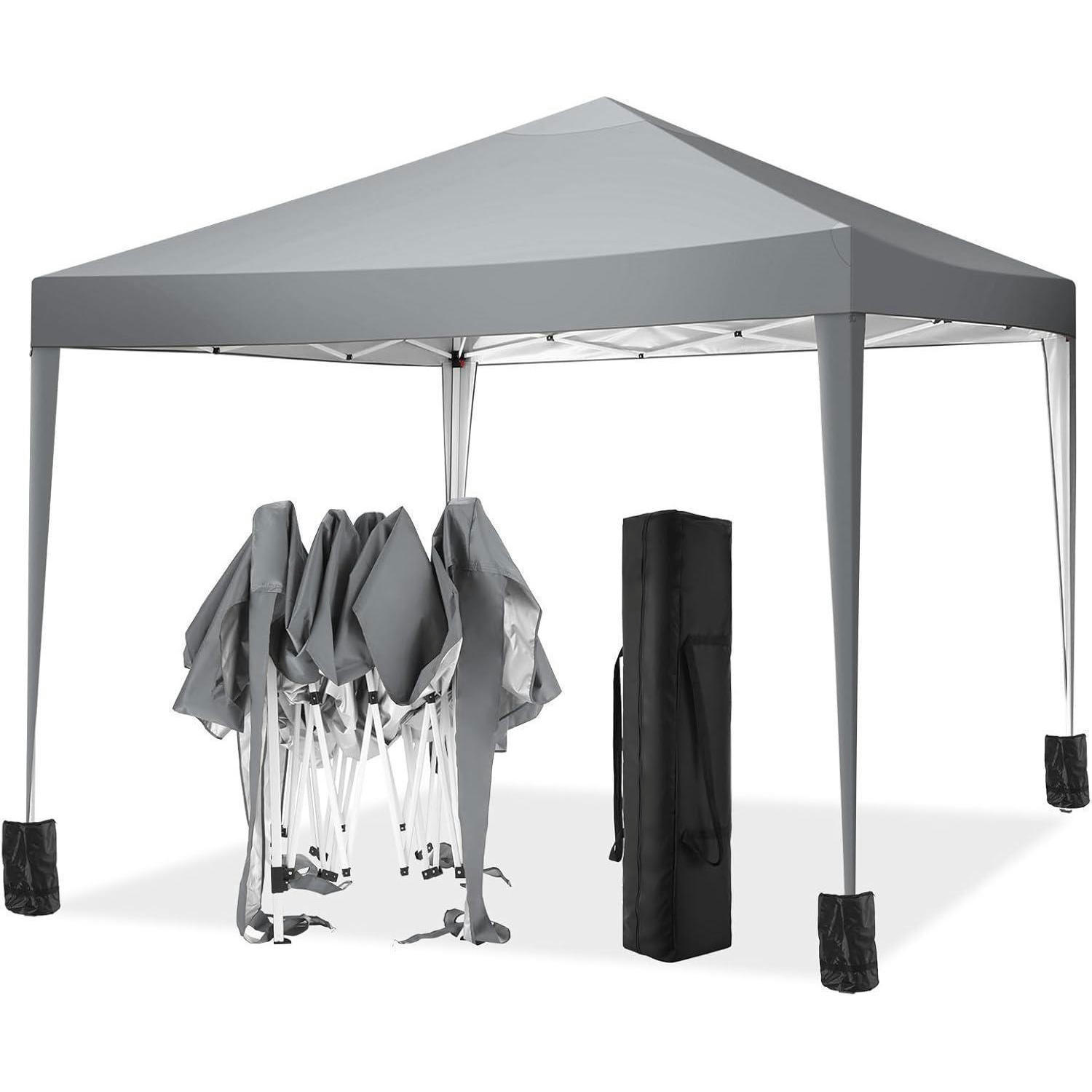 FALTPAVILLON 300 x 300 cm Grau Höhenverstellbar Wasserdicht - Grau, Textil (299.7/269.2/299.7cm)