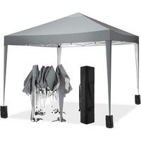 FALTPAVILLON 300 x 300 cm Grau Höhenverstellbar Wasserdicht - Grau, Textil (299.7/269.2/299.7cm)