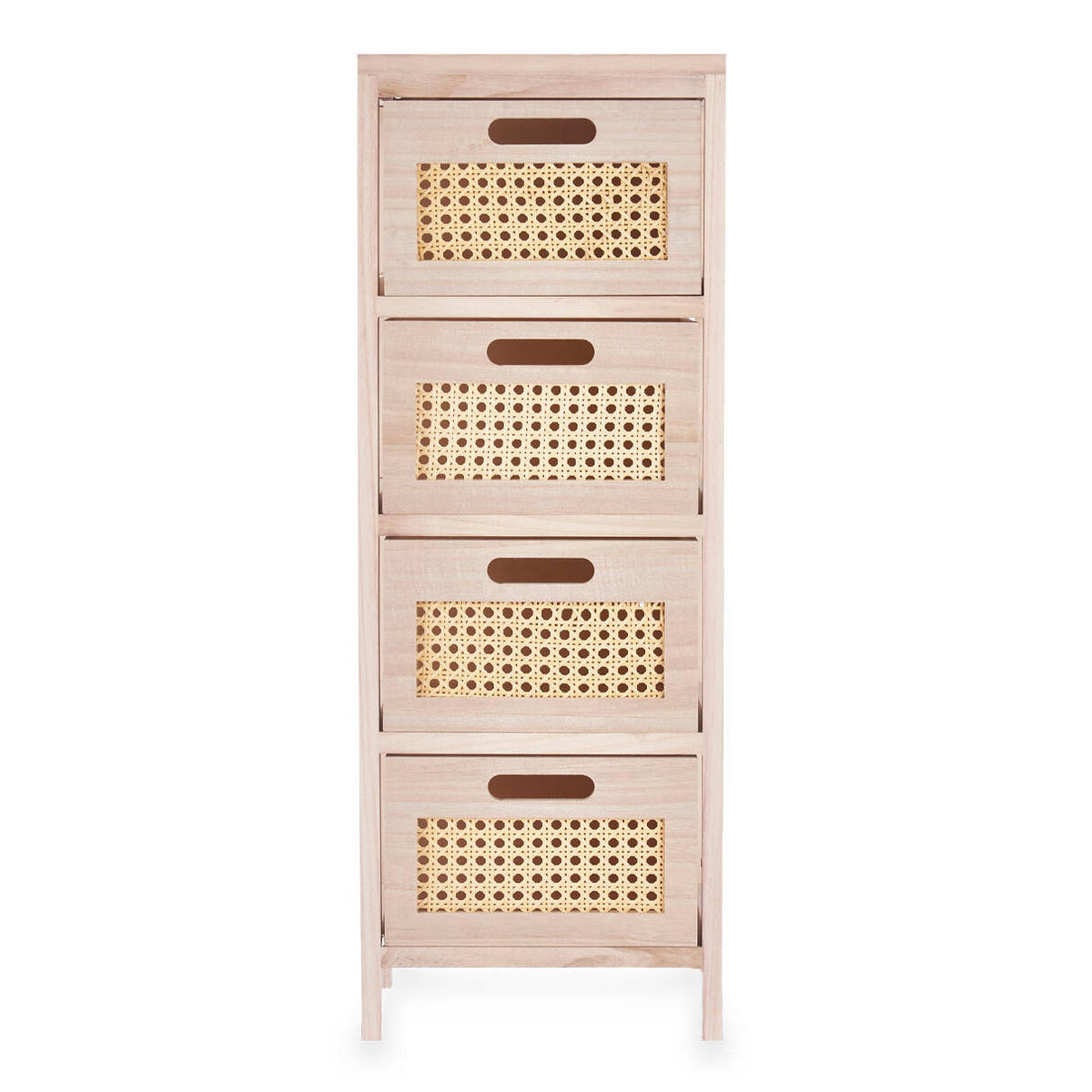 KOMMODE Wiener Geflecht 4 Schubladen - Braun, Holz (27/73/25cm) - Giftdecor