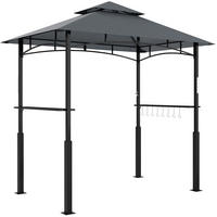 PAVILLONS aus Metall 243x148x248 cm in Dunkelgrau mit LED-Magnetlicht - Dunkelgrau, Metall (243/248/148cm) - Modfu