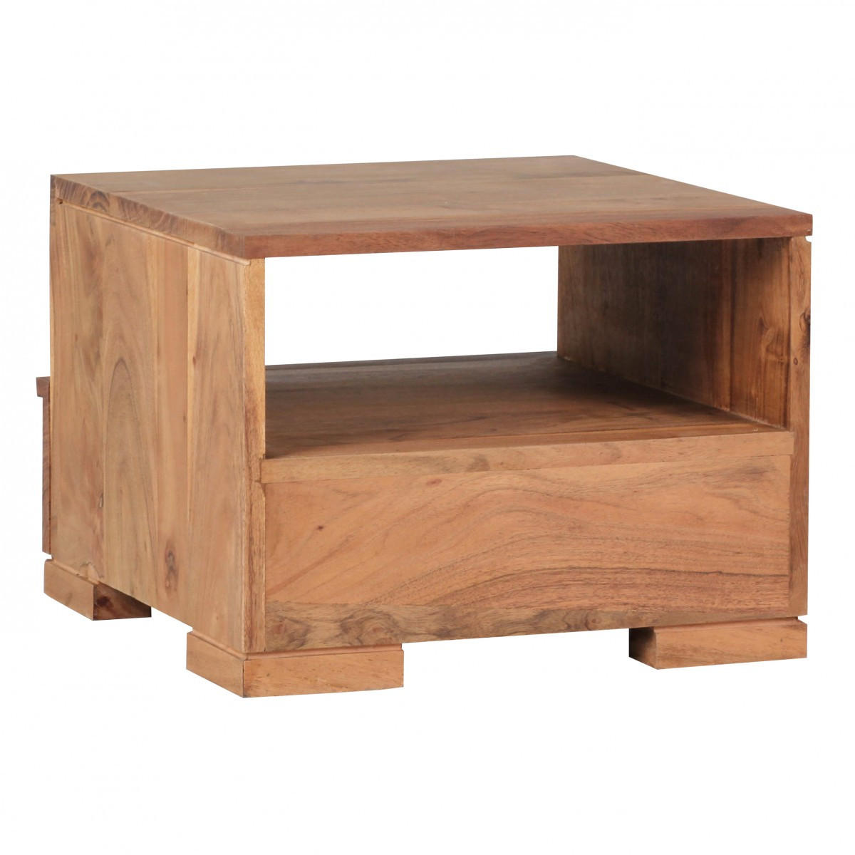 NACHTTISCH Massivholz Schublade Ablage Pflegeleicht NAKO, Beige 40x40x30 cm - Beige, Holz (40/30/40cm) - KADIMA DESIGN