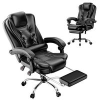 BÜROSTUHL Schwarz ergonomisch verstellbar mit Fußstütze - Schwarz, Metall (63/116/68cm) - Rattrix