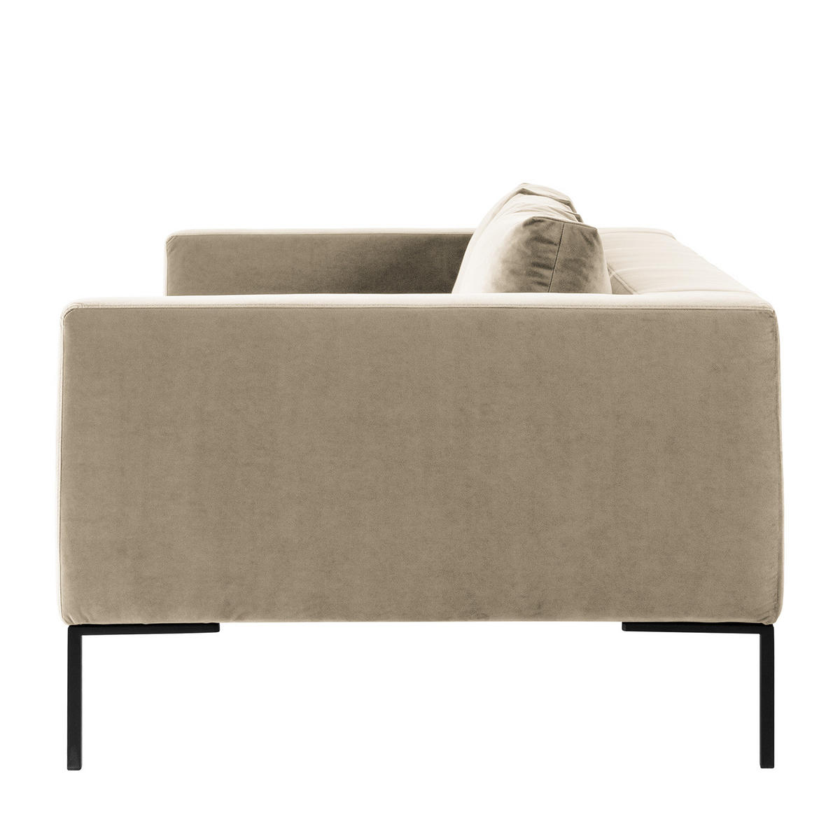 3-SITZER SOFA - Chromfarben/Beige, Textil/Metall (238/81/105cm) - home24