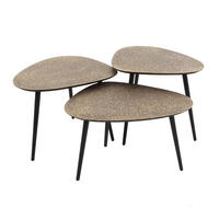 COUCHTISCH-SET ALESSIO BRONZO 3-teilige Satztische in Antik-Metallic - Bronzefarben, Metall (48/58/43cm) - alesvelt