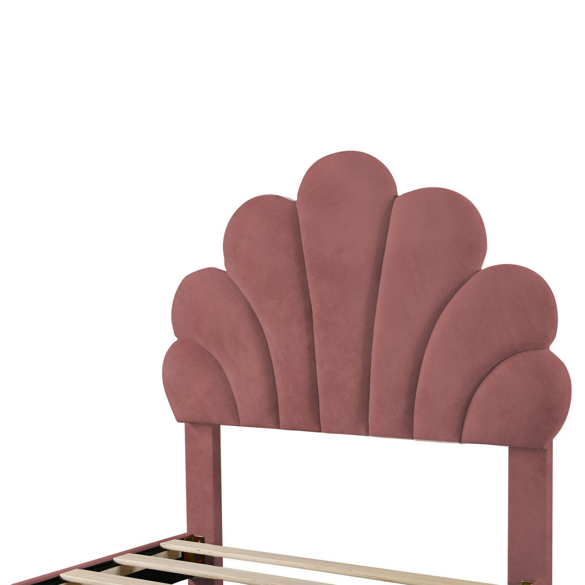 KINDEREINZELBETTEN aus Samt 90x200 cm in Rosa mit 2 Schubladen & Lattenrost - Dunkelrosa, Textil (90/200cm) - Modfu