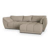 ECKSOFA ORENTI R-S Beige Boucle-Stoff mit Schlaffunktion - Beige, Holz (287/182cm) - MASSENO