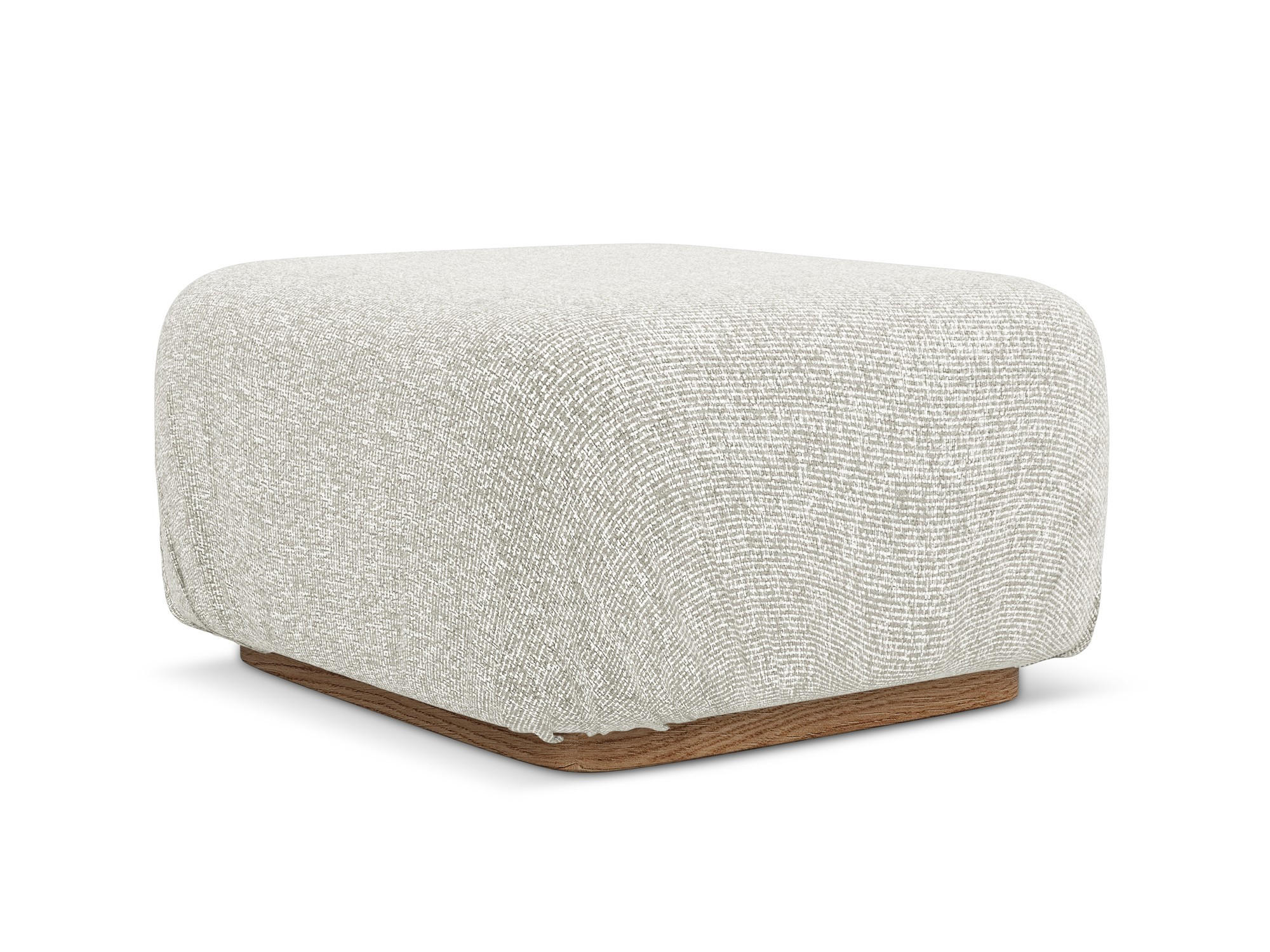 POUF Strukturstoff Stoff Beige - Beige/Creme, Holz/Textil (83/95/41cm) - Makamii