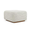 POUF Strukturstoff Stoff Beige - Beige/Creme, Holz/Textil (83/95/41cm) - Makamii