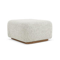 POUF Strukturstoff Stoff Beige - Beige/Creme, Holz/Textil (83/95/41cm) - Makamii