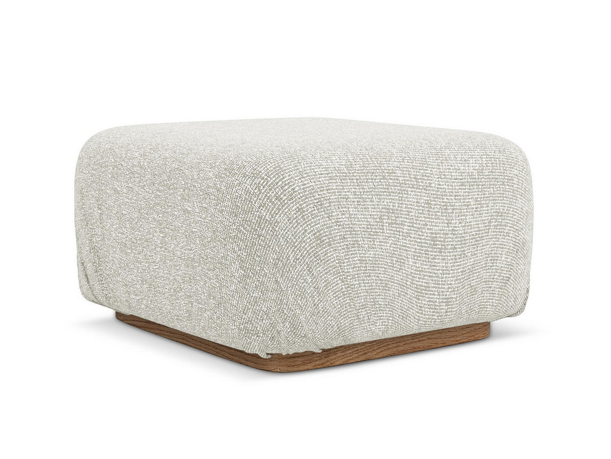 POUF Strukturstoff Stoff Beige - Beige/Creme, Holz/Textil (83/95/41cm) - Makamii