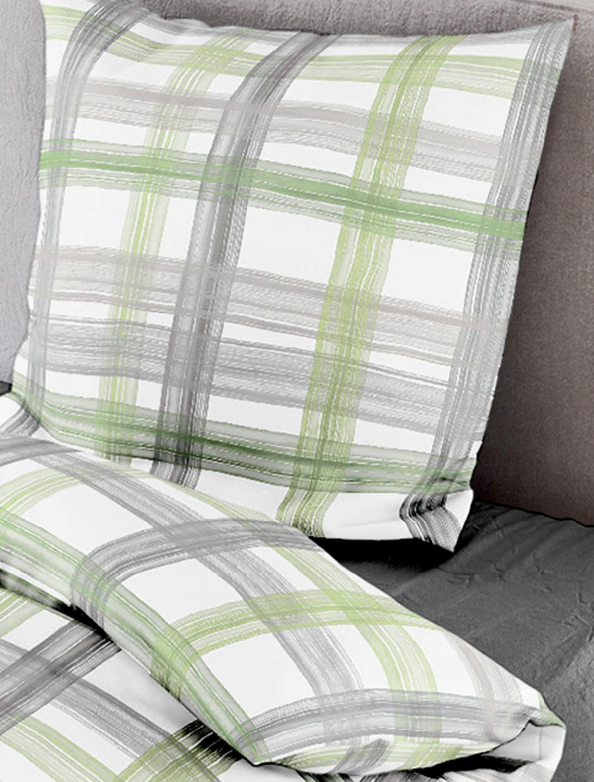 BETTWÄSCHE Seersucker 6958 - Grün, Textil (135/200cm) - Bierbaum