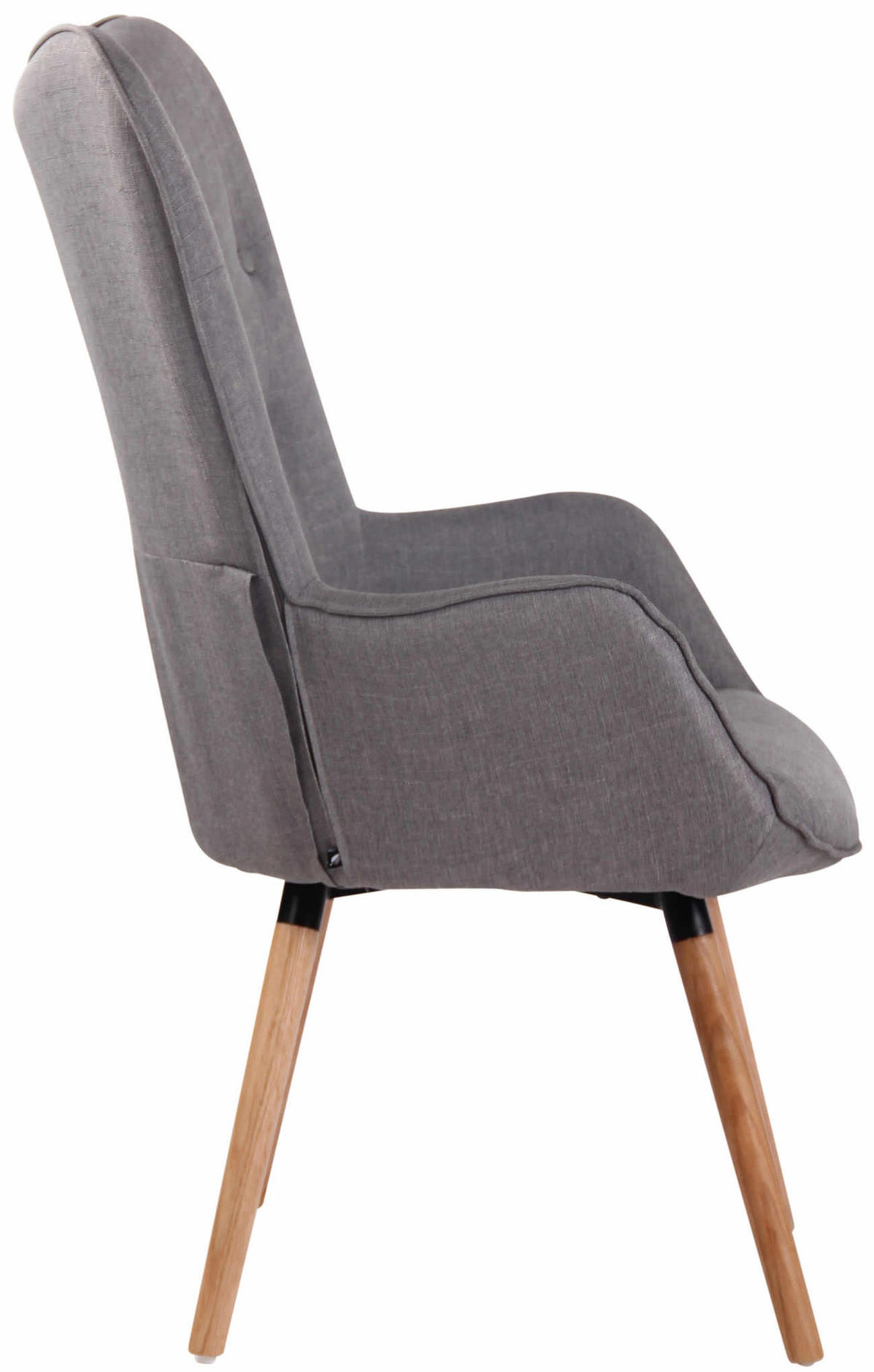 SESSEL Stoff grau - Eukalyptusholzfarben/Grau, Holz/Textil (69/108/73cm) - CLP