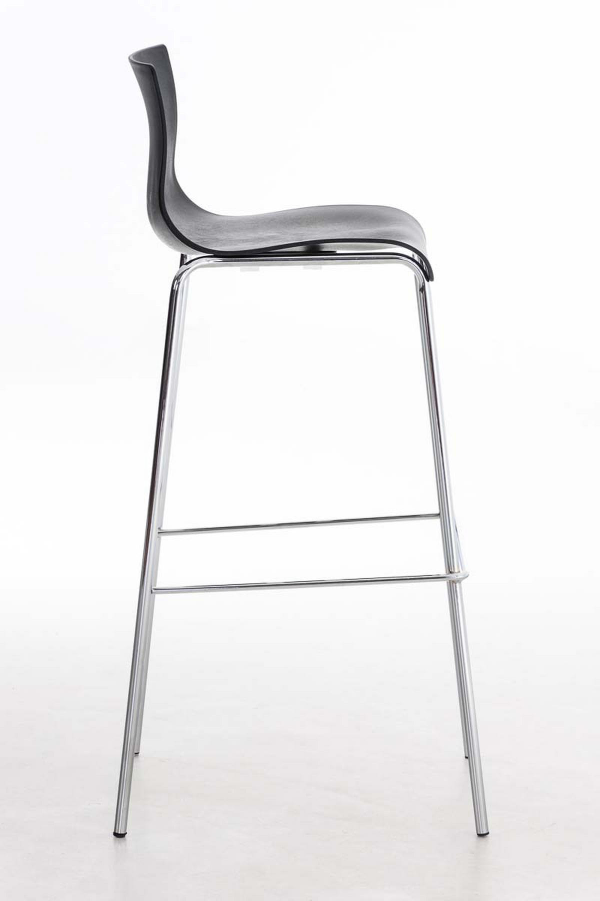 BARHOCKER 2er Set Kunststoff schwarz - Chromfarben/Schwarz, Kunststoff/Metall (43/100/48cm) - CLP