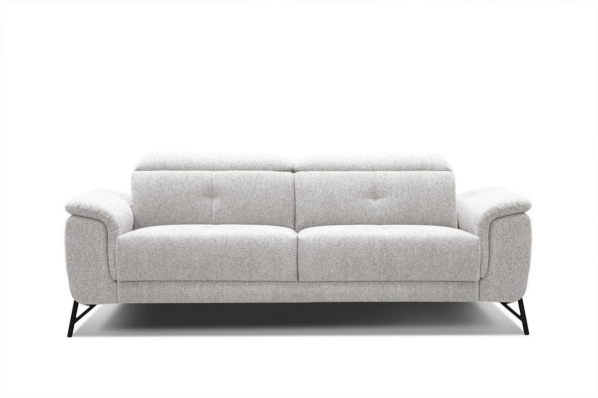 SOFA AVENA 3-Sitzer, hellgrau - Hellgrau, Holzwerkstoff/Textil (204/80/108cm) - Courtois Laville