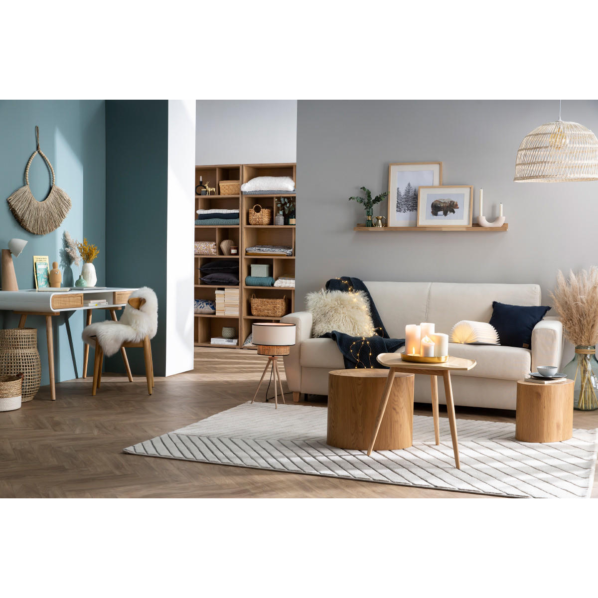 SCHLAFSOFA Skandinavisch Senfgelb Holz GRAHAM - Gelb, Textil (100/88/195cm) - Miliboo