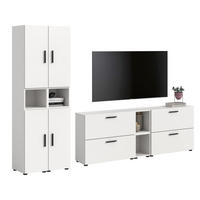 WOHNWAND The One weiß 259/34/182 cm - Weiß, Holzwerkstoff (259/182/34cm) - Xonox