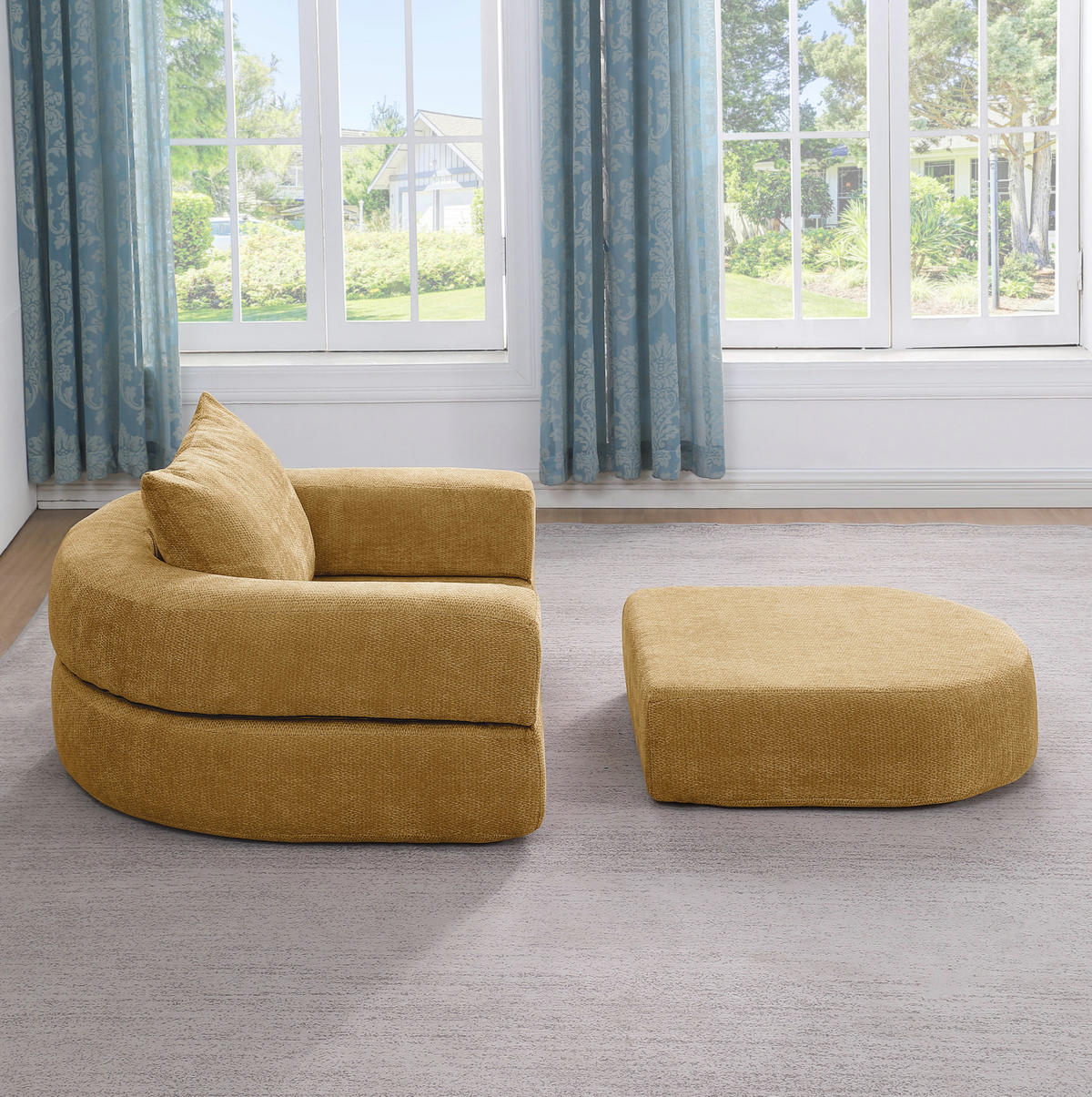 SOFA modulare Wohnlandschaft Chenille Yellow - Gelb, Kunststoff (90/41/101cm) - Meubliv