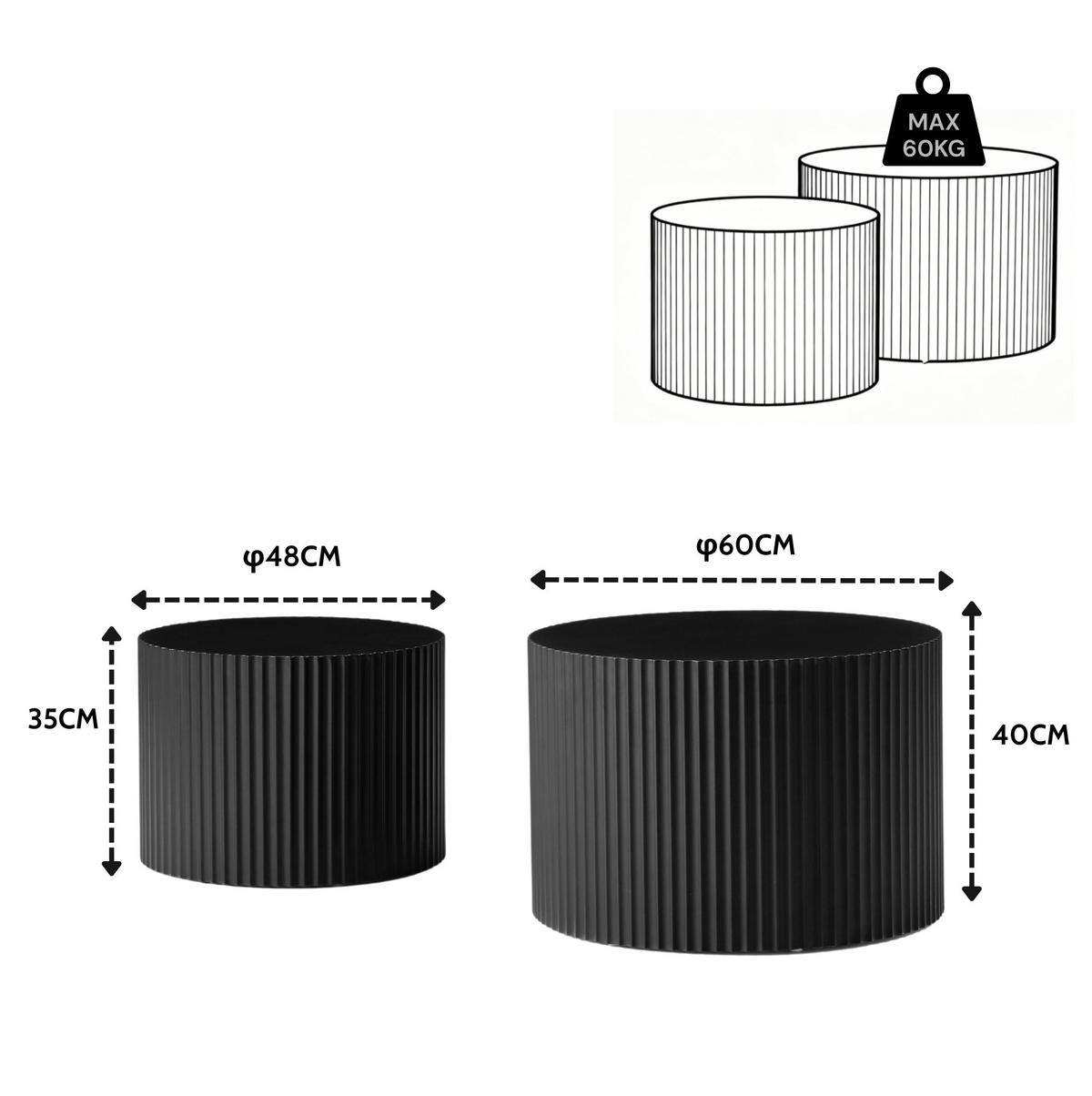 COUCHTISCH 60/60/40 cm schwarz aus MDF platzsparend - Schwarz, Holzwerkstoff (60/60/40cm) - OKMYHOME
