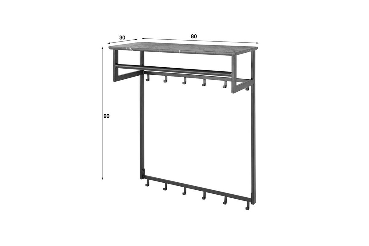 GARDEROBE SESTA Grau Kunststoff - Grau, Kunststoff (80/90/30cm) - KAWOLA