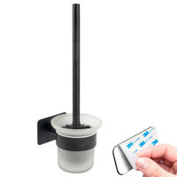 WC-GARNITUR PIAZZA Black Tape zum Kleben - Schwarz, Metall (11.5/36/13.5cm) - bremermann