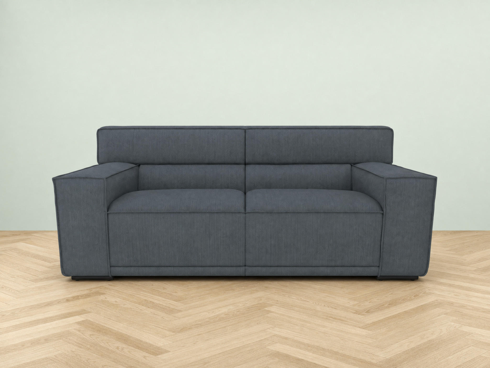2,5-SITZER Umea Cord Türkis 194/106/78 cm - Blaugrau, Kunststoff/Textil (194/78/106cm) - foamnova