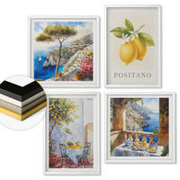 WANDBILDER 4er-Set - 50x50 cm & 40x60 cm Weißer Rahmen - Ansichten der Zitronenarchitektur von Positano - Weiß, Kunststoff (50/50cm) - ArtPrintCave